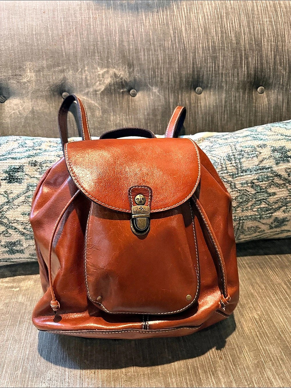 Leather Backpack in Brown